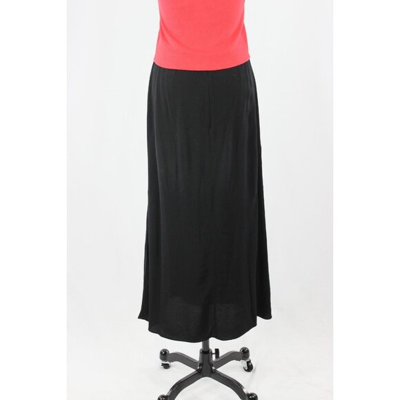 Aritzia WILFRED Classic Black Crepe High Waisted A-Line Midi Skirt, Size 6 - Picture 4 of 14